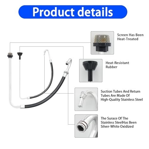 2024 Polished Stainless Steel Suction Tube & Reflux Line Hose Kit for Airless Pa