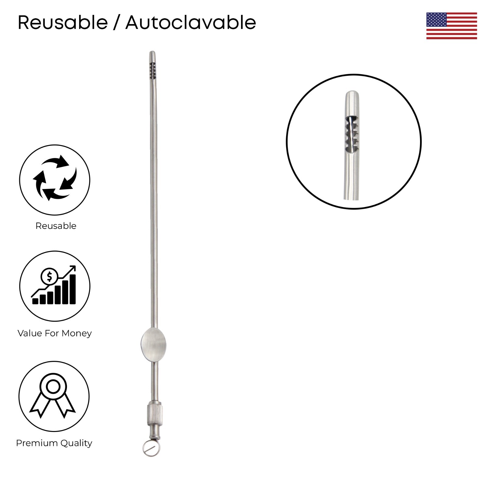 Novak Biopsy Curette Stainless Steel Surgical OB/GYN Gynecology Instruments
