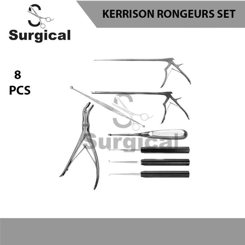 Kerrison Bone Punch | Set of 8 Pcs | Rongeurs & Curettes Orthopedic Instruments