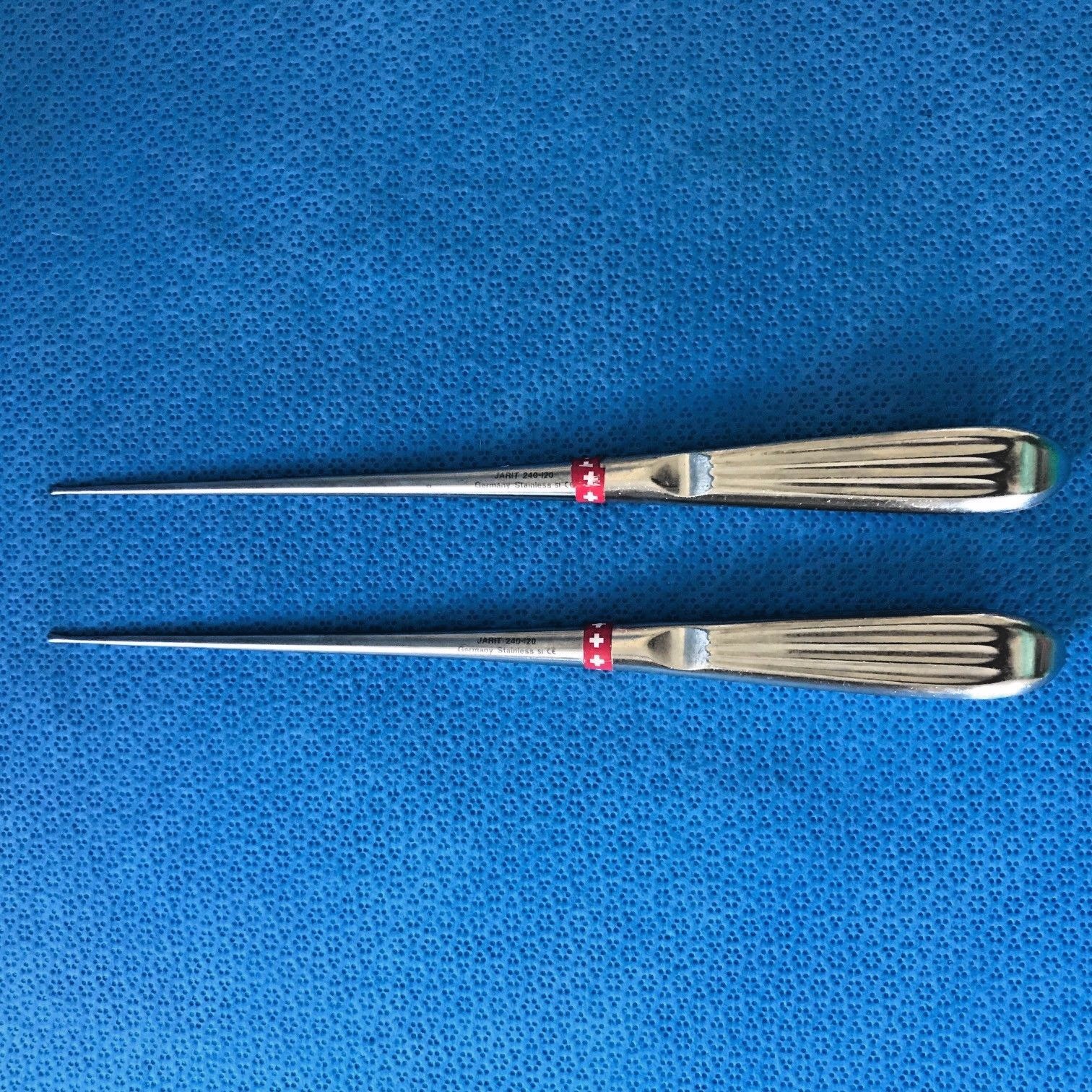 Lot of 2, Jarit Integra 240-120 Bruns Straight Oval Cup Curette, Size 3-0, O/R
