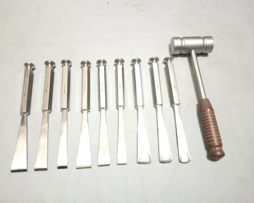 Stille Osteotome Bone Chisel Fiber Handle Orthopedic Surgical Instrument 10 PCS