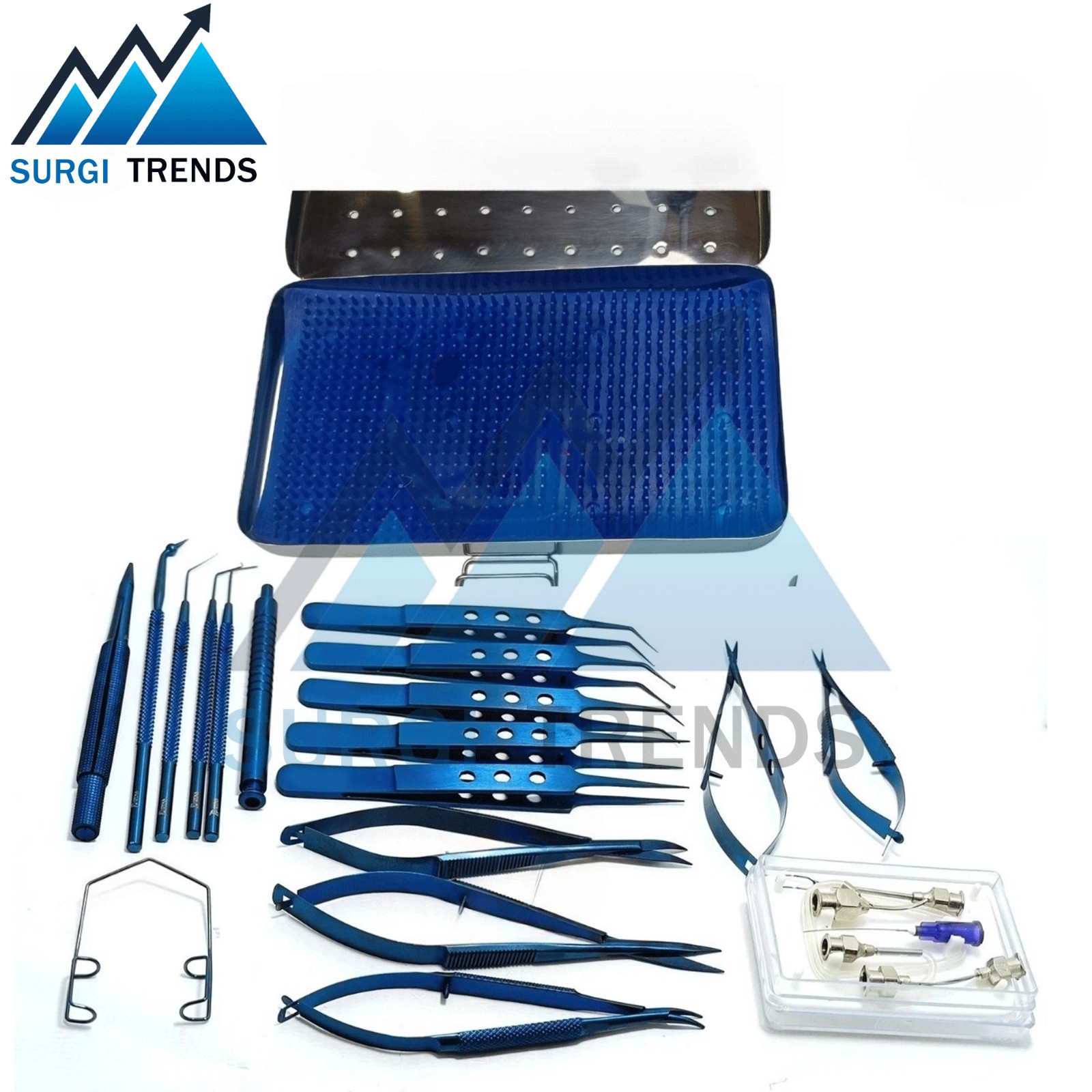 Eye Cataract Titanium Set 21 Pcs Ophthalmic Surgical Instruments Set With Box