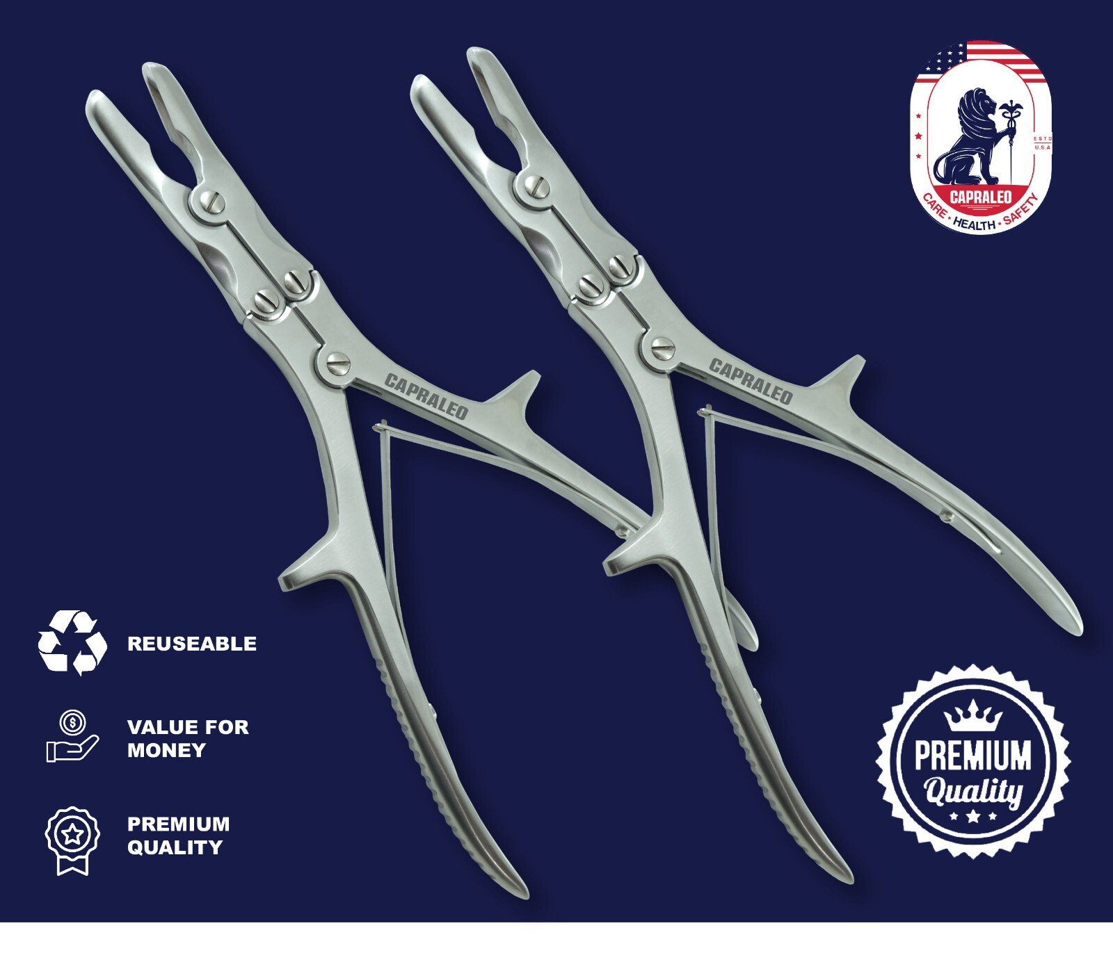 CAPRALEO Stille Luer Bone Rongeur Double Action CVD 27cm, Orthopedic Instruments