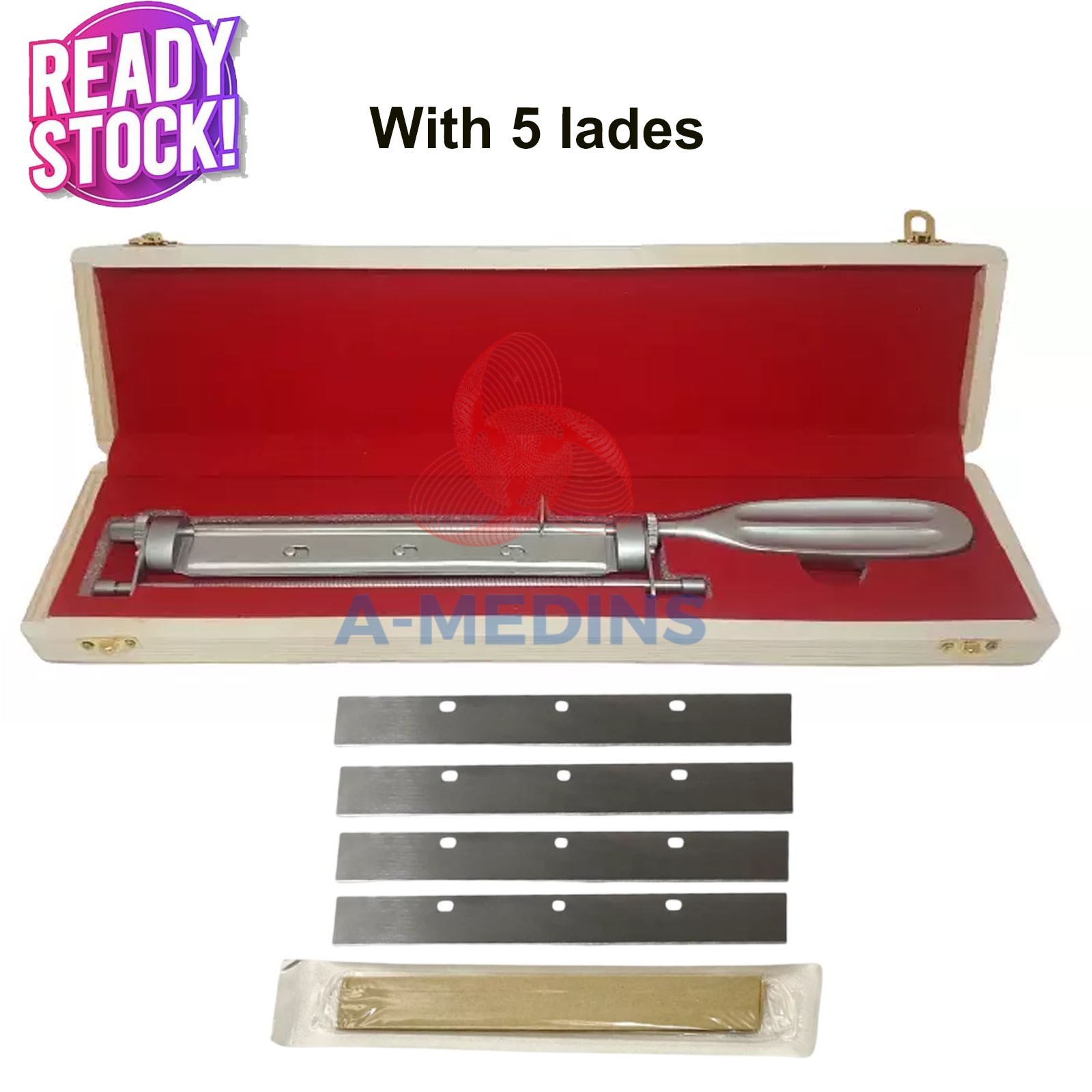 Premium Watson Skin Graft Knife Handle Dermatome Surgical Instrument w/5 blades