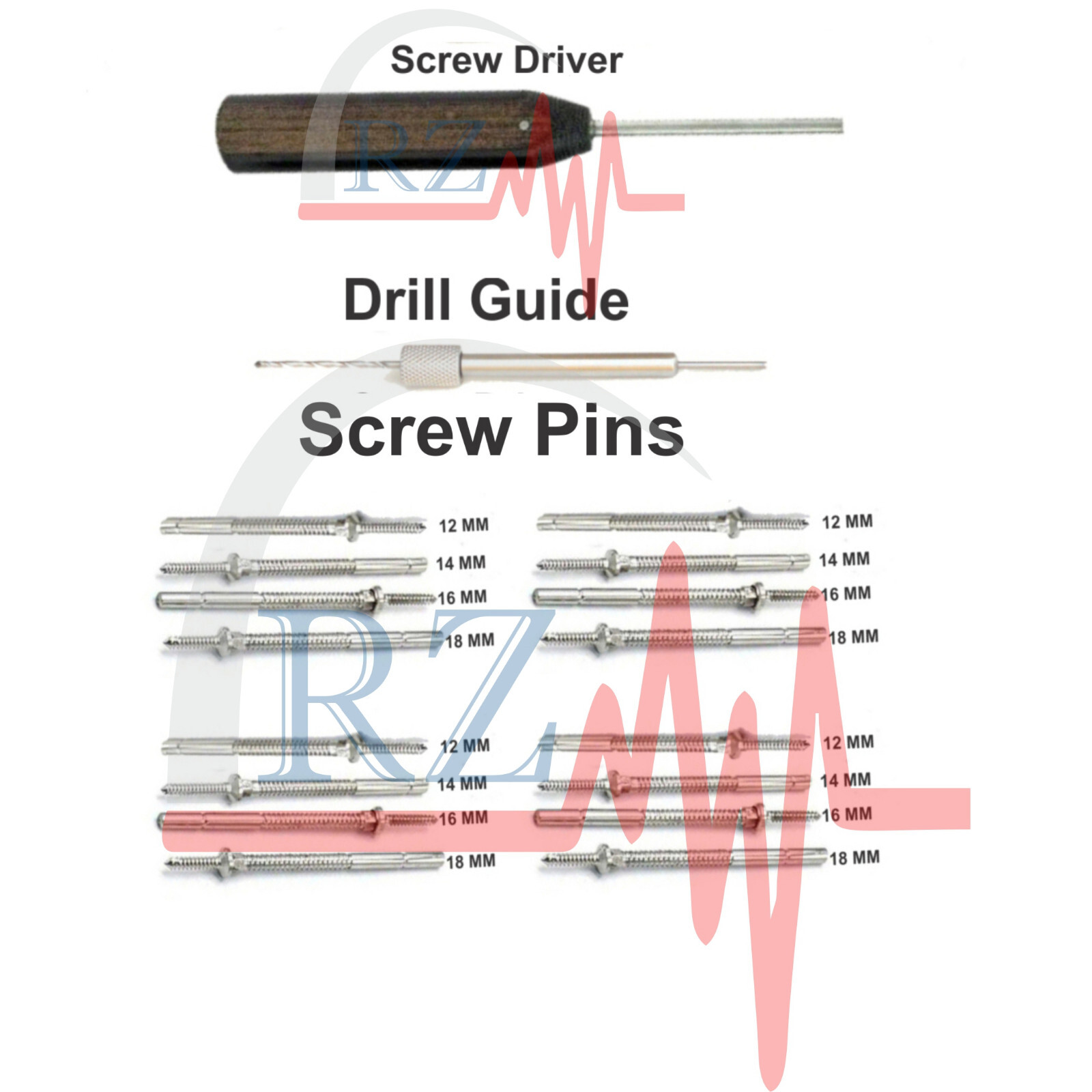 Caspar Cervical Distractor Left & Right Set Screw Pins Screw Driver Drill Guide