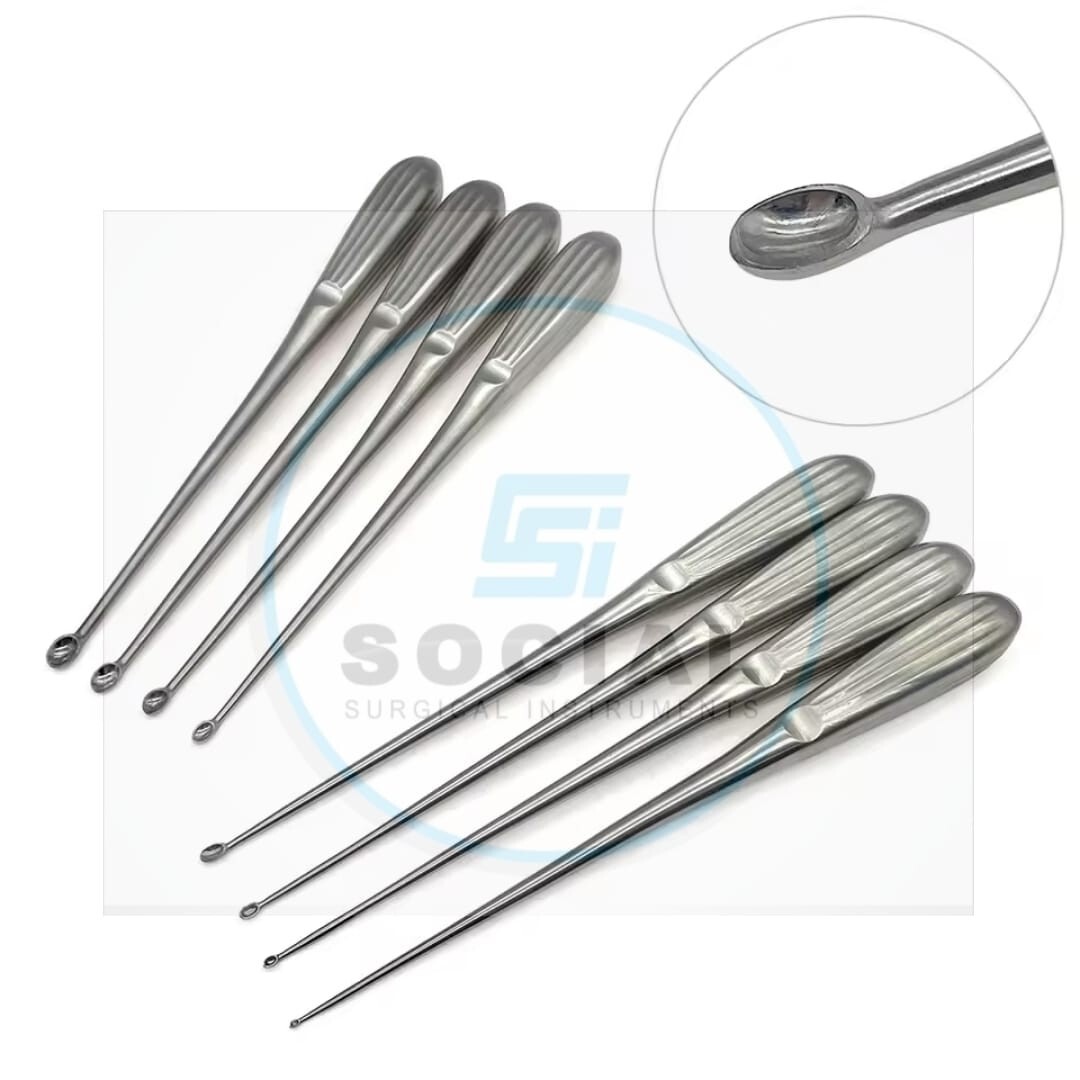 Stainless Steel Bone Curette 1-7mm Width Orthopedics Surgical Instruments