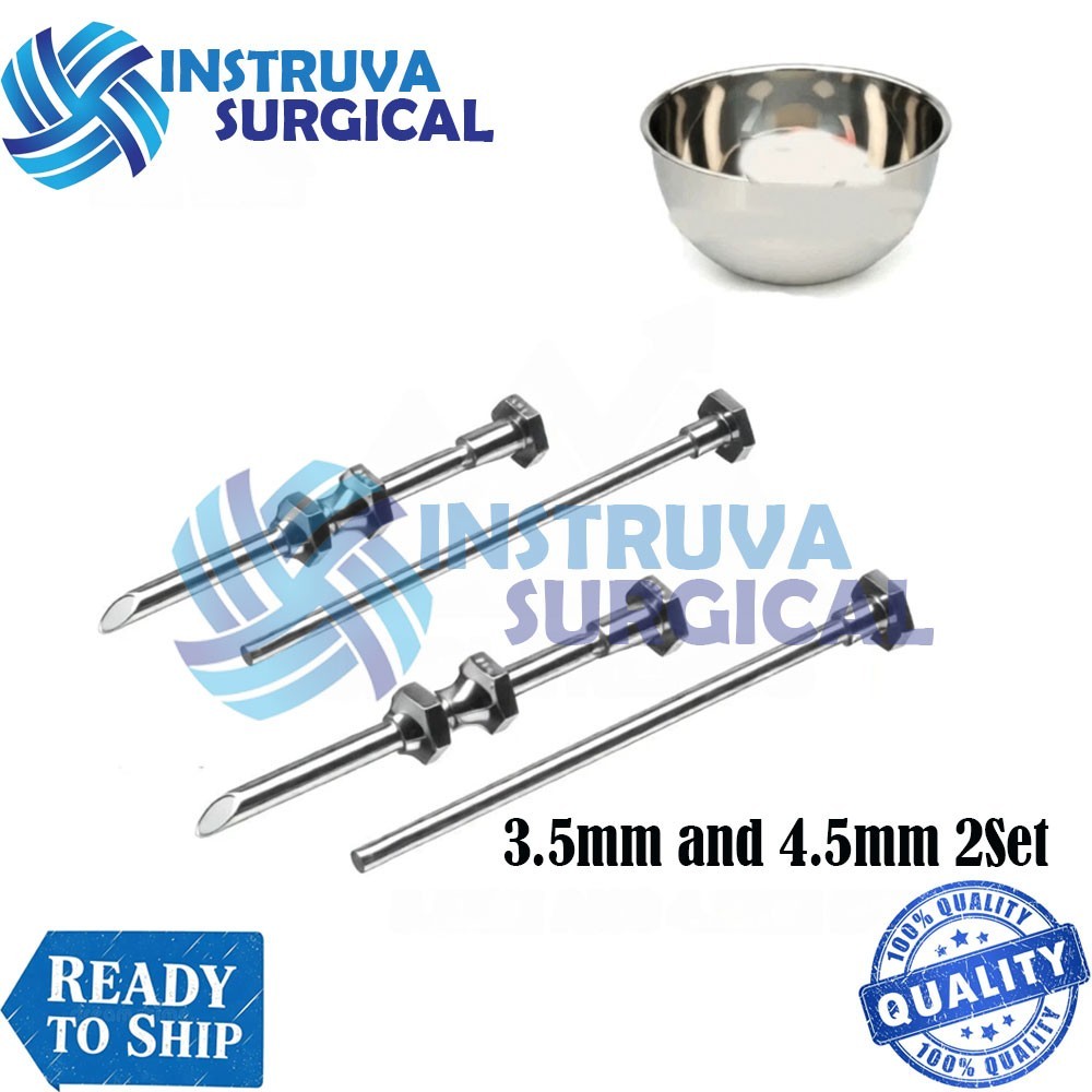 German HRT Trocar 3.5mm and 4.5mm 2Sets Hormone Replacement Pellet Insertion Kit