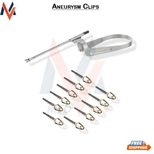 20 Aneurysm Clips & 1 Applicator for Neurosurgery SURGICAL INSTRUMENTS