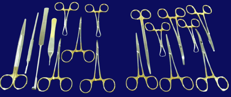 GENERAL SURGERY SPAY PACK SET OF 17 PCS GOLD HANDLE SURGICAL INSTRUMENTS KIT