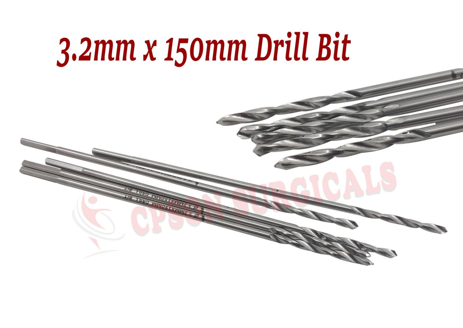 Veterinary 3.2mm Drill Bit Length 150 mm Lot of 5 pcs Surgical Instrument SS