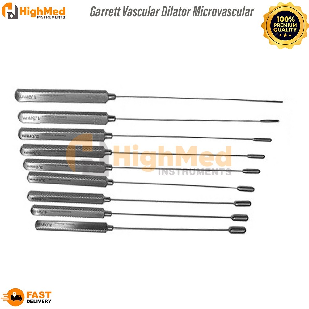 9pcs set Garrett Vascular Dilator Microvascular Set of 9 Surgical Instrument