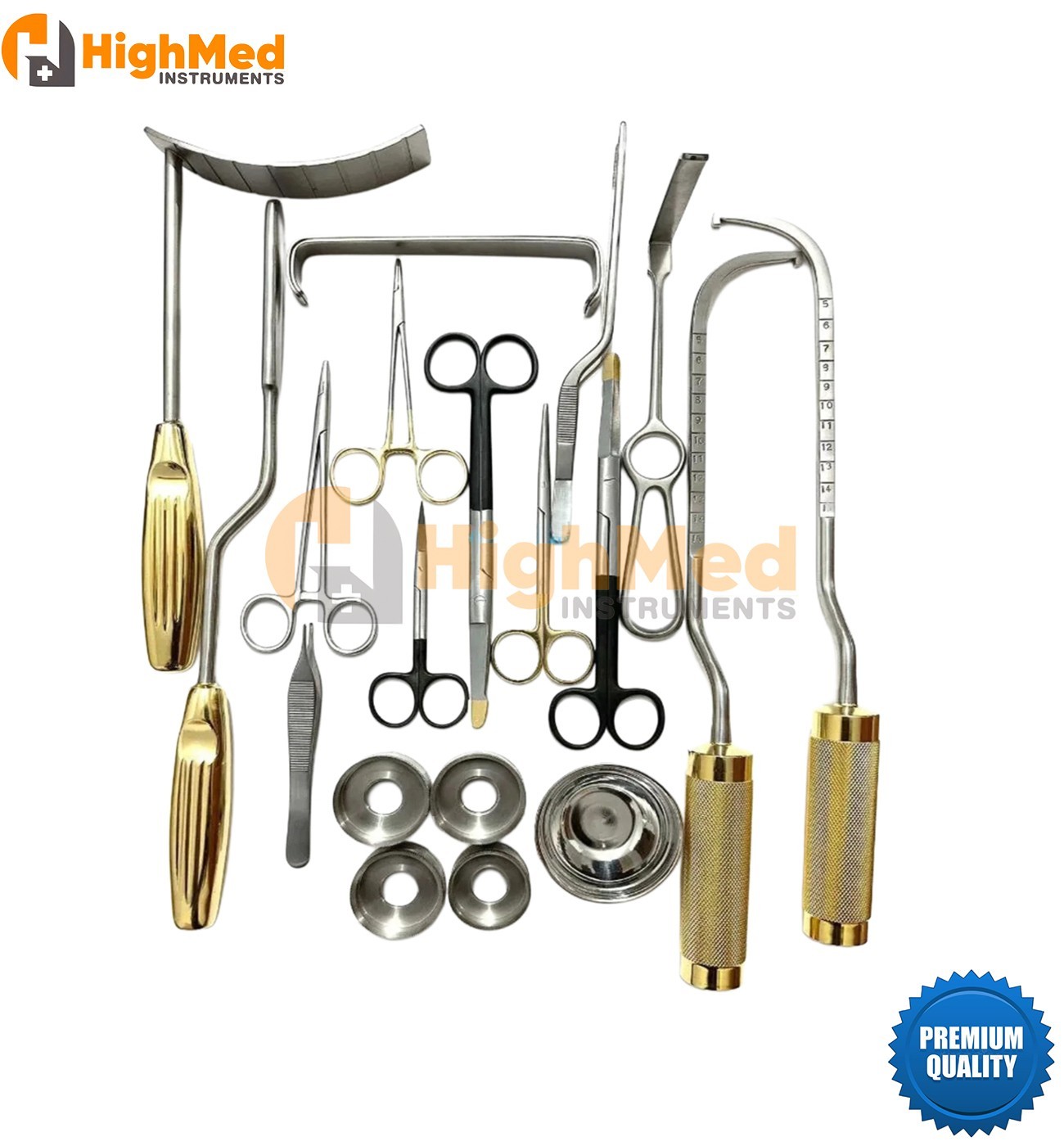 Breast Reduction Instruments Set 21 Pcs Gold Surgical Instrument Breast Surgery
