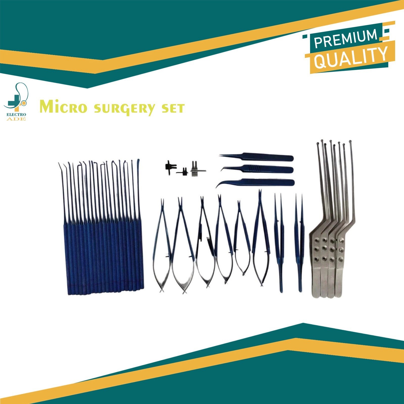 Micro surgery instruments set Neuro Surgical Titanium coated Instruments
