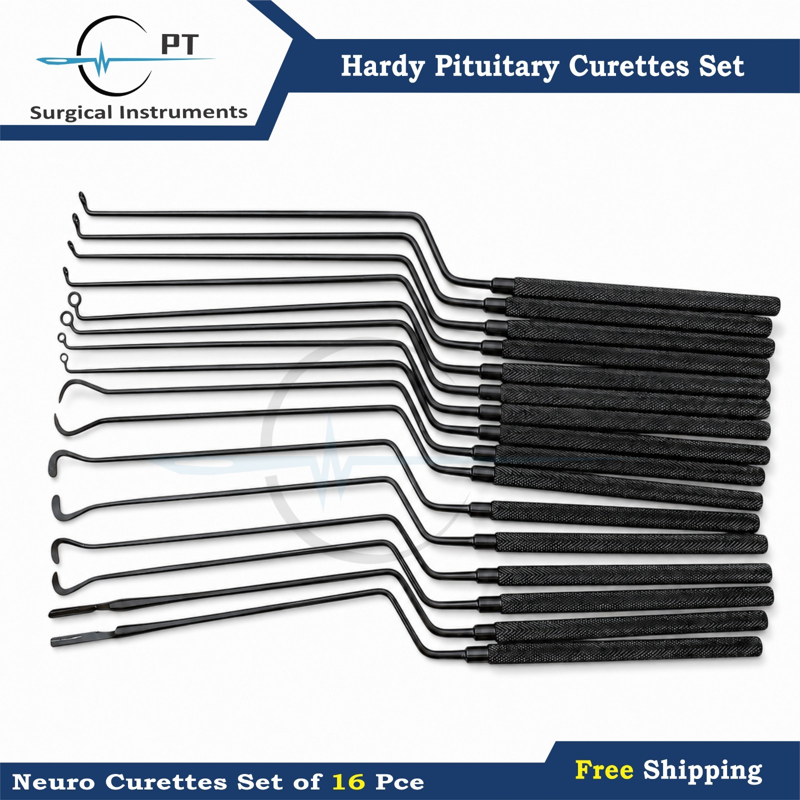 Hardy Pituitary Neuro Curettes Set 16 Pcs Surgical Instruments Transsphenoidal