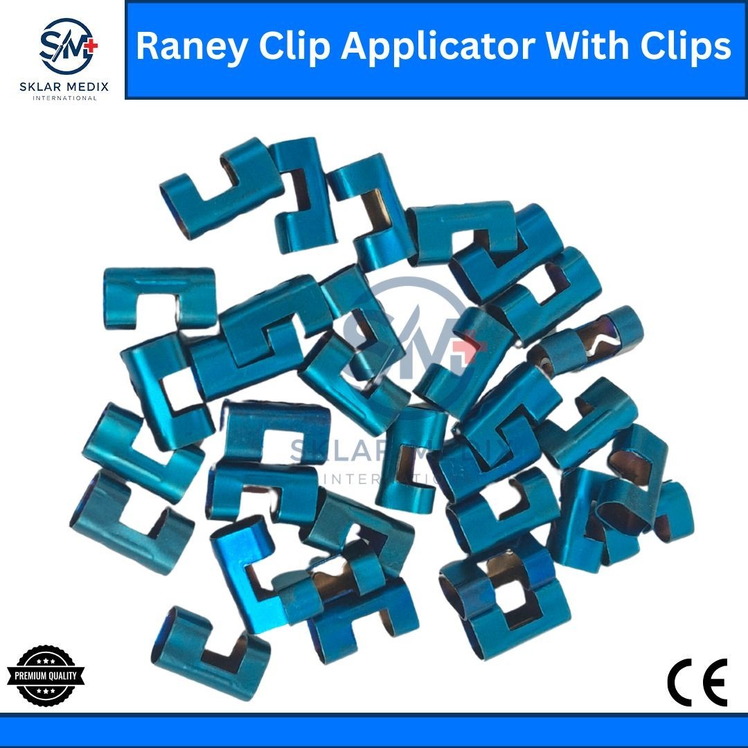 Raney Scalp Clip Applicator 30 Pcs Titanium Coated Clips Surgical Instrument Set