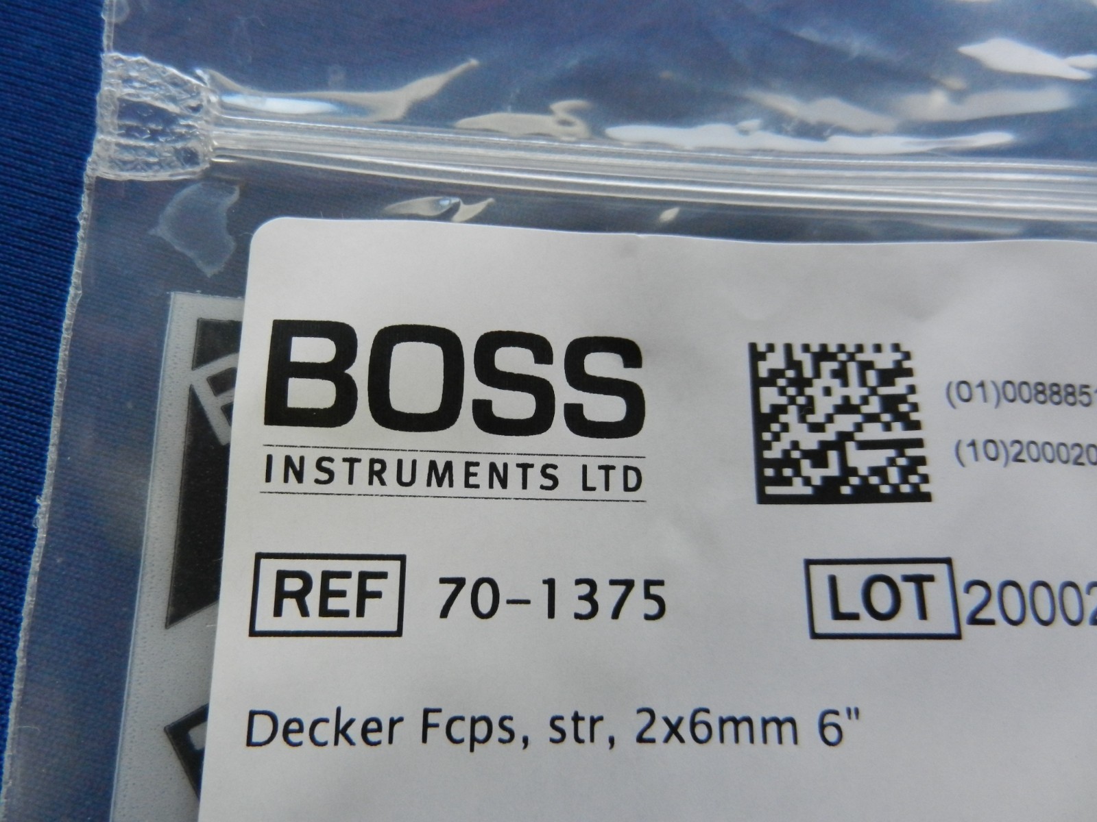 Boss 70-1375 Decker Forceps, Straight, 2x6mm 6″