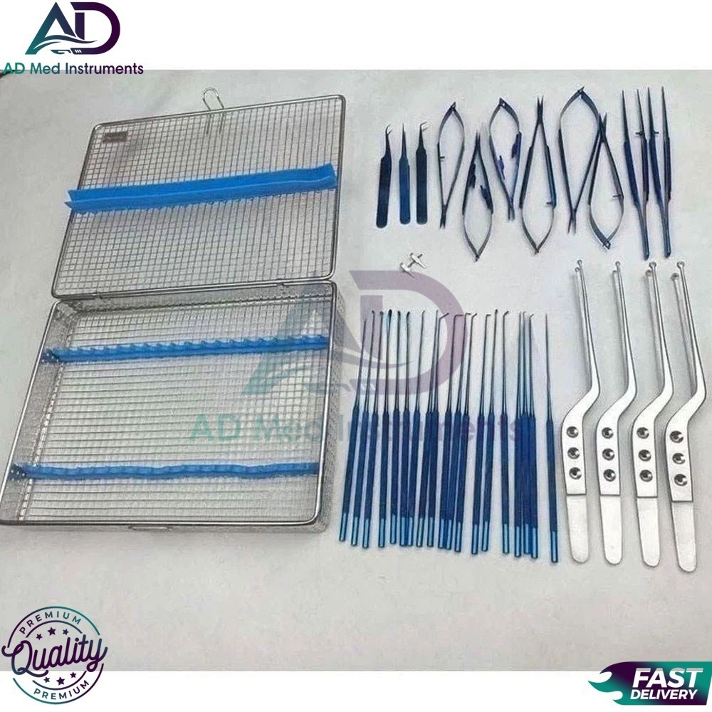 Micro surgery instruments set Neuro Surgical Titanium coated Instrument
