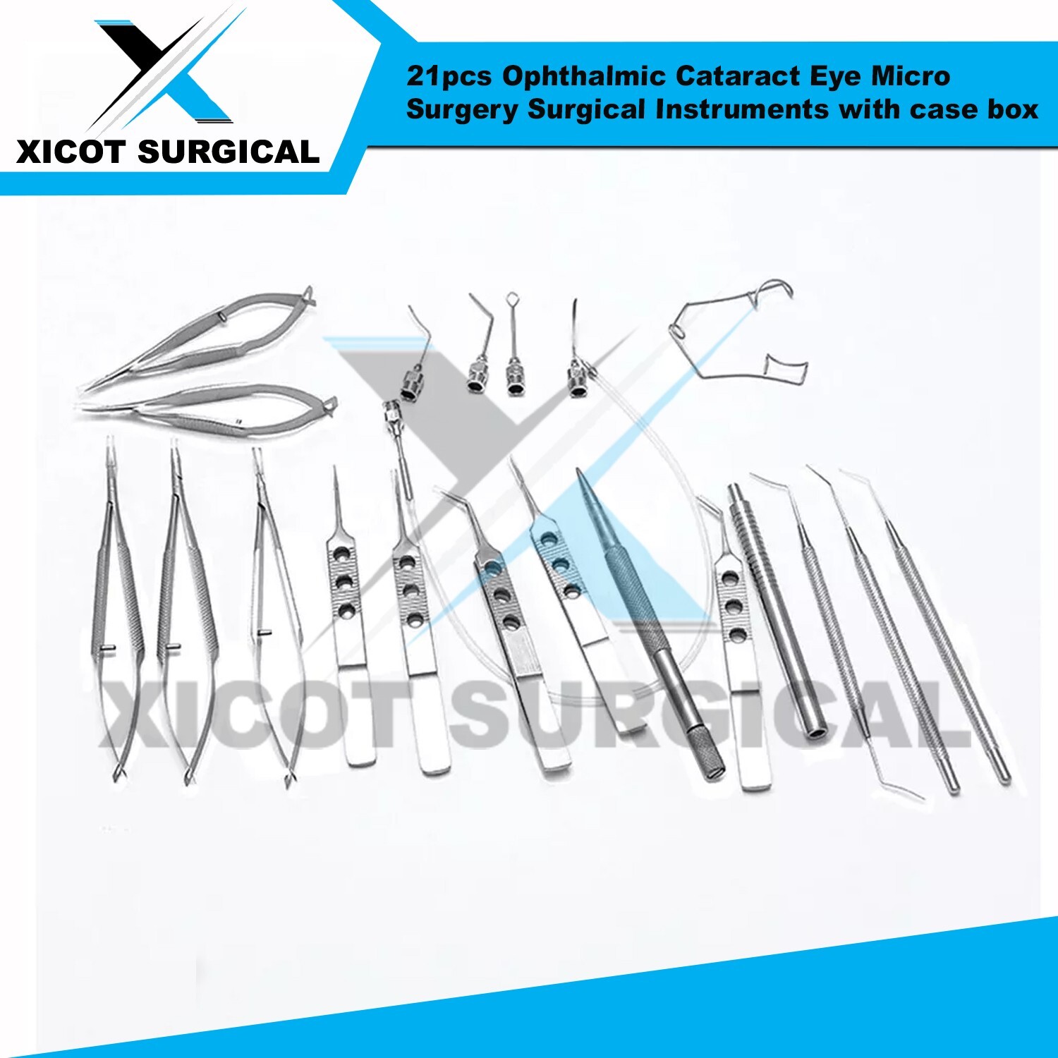 21pcs Ophthalmic Cataract Eye Micro Surgery Surgical Instruments with case box