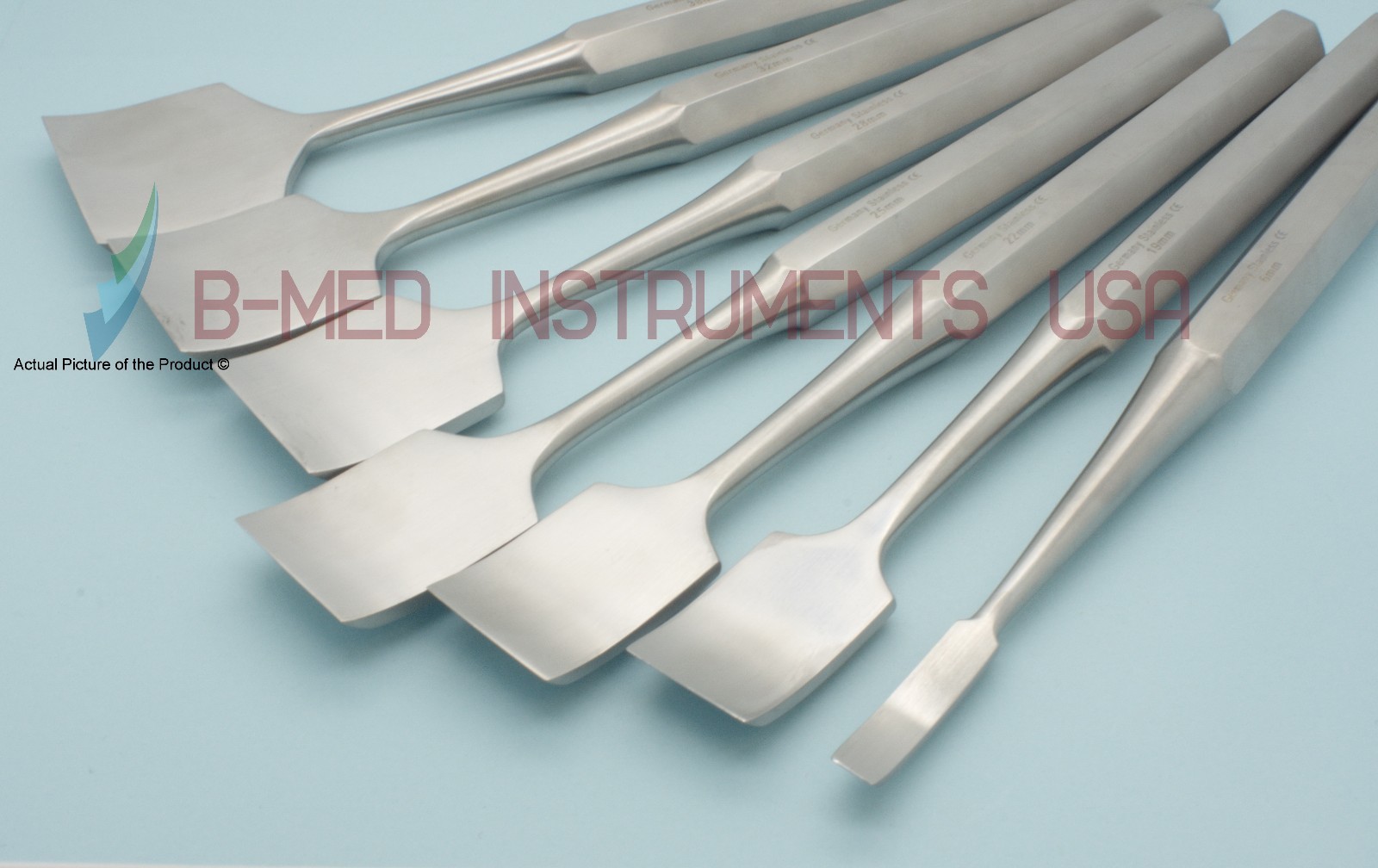 OR Grade Set of 7 Hibbs Osteotomes Chisel Curved 7.5″ Orthopedic Instruments