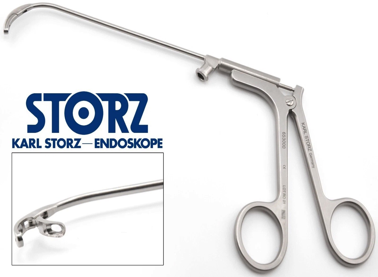 KARL STORZ 653000 Heuwieser Forceps Antrum Grasping, Fixed Jaw Curved Down 90°