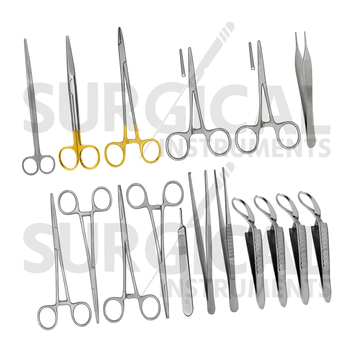 17 Pcs Veterinary General Surgery Set-2 W/FREE Blades German Grade Surgical Kit