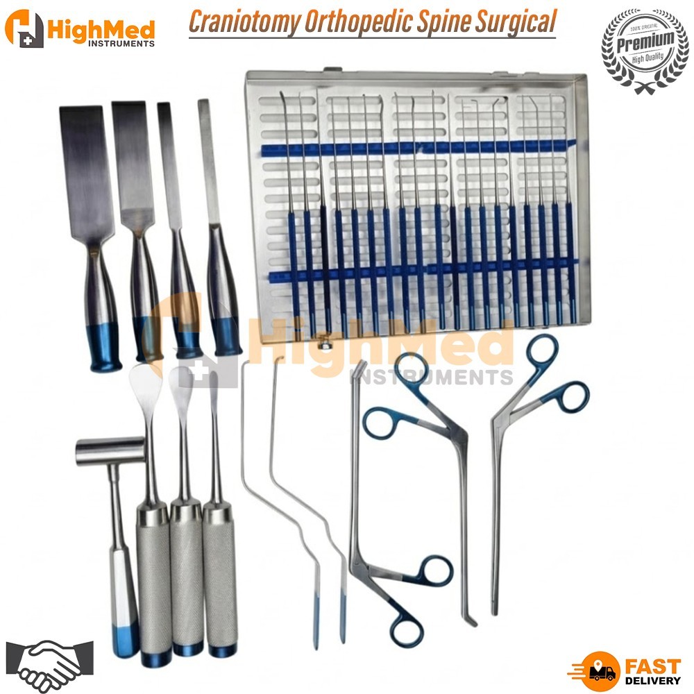 Basic Craniotomy Orthopedic Spine Surgical Instrument 33 Pcs Set Premium Quality