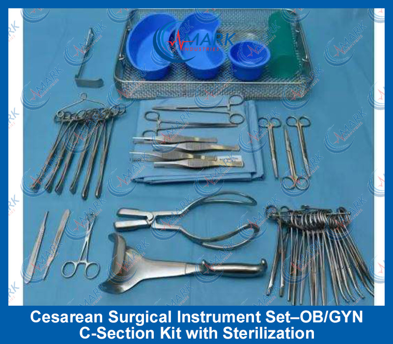 Cesarean Surgical Instrument Set–OB/GYN C-Section Kit with Sterilization