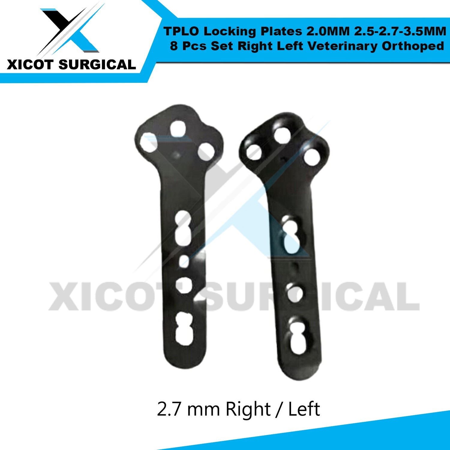 TPLO Locking Plates 2.0MM 2.5-2.7-3.5MM 8 Pcs Set Right Left Veterinary
