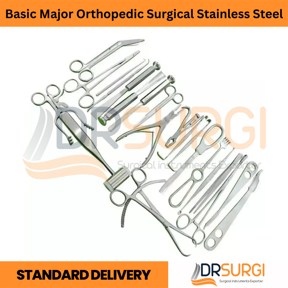Basic Major Orthopedic Surgical Stainless Steel Instruments Set of 22 pcs