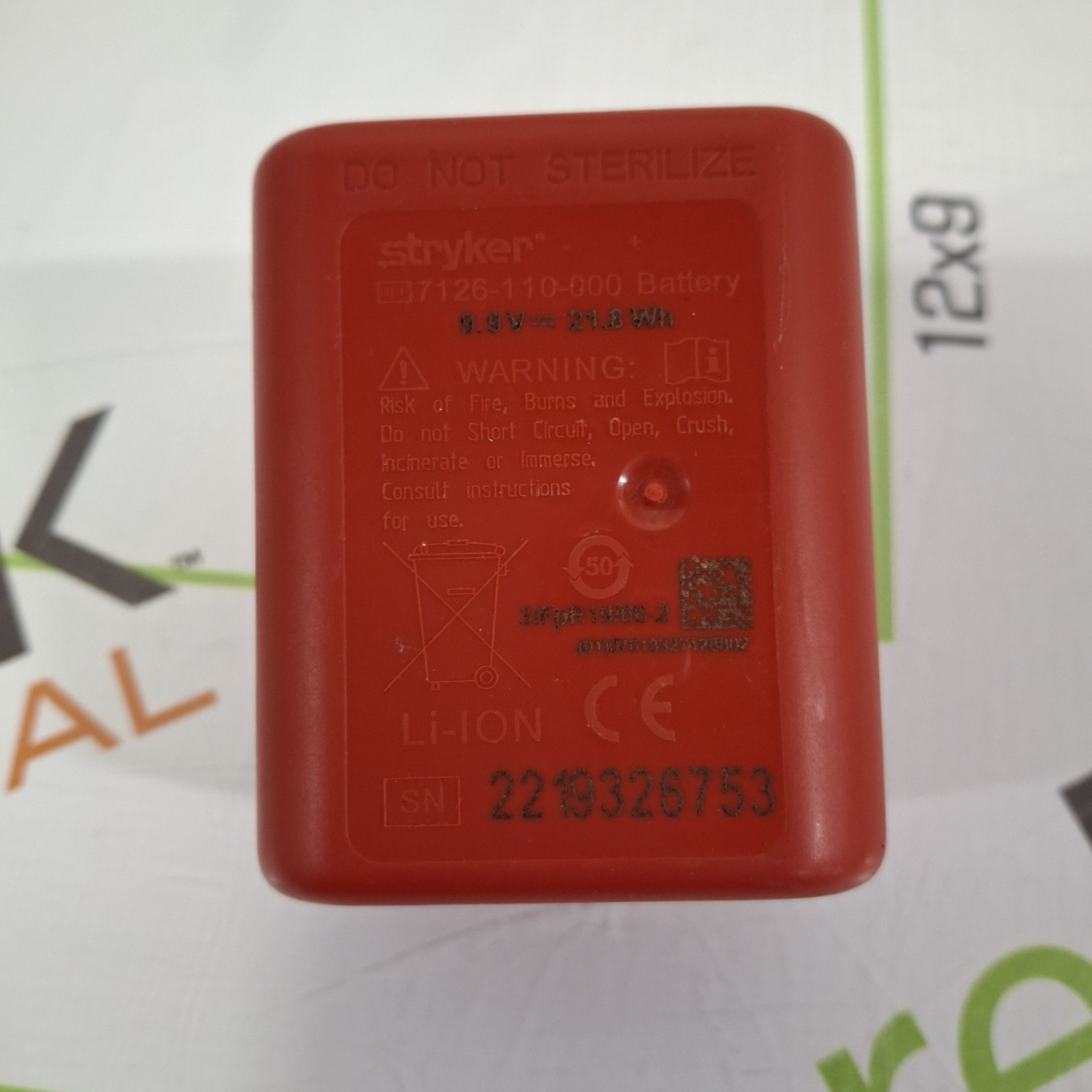 Stryker 7126-110-000 Large Aseptic Battery