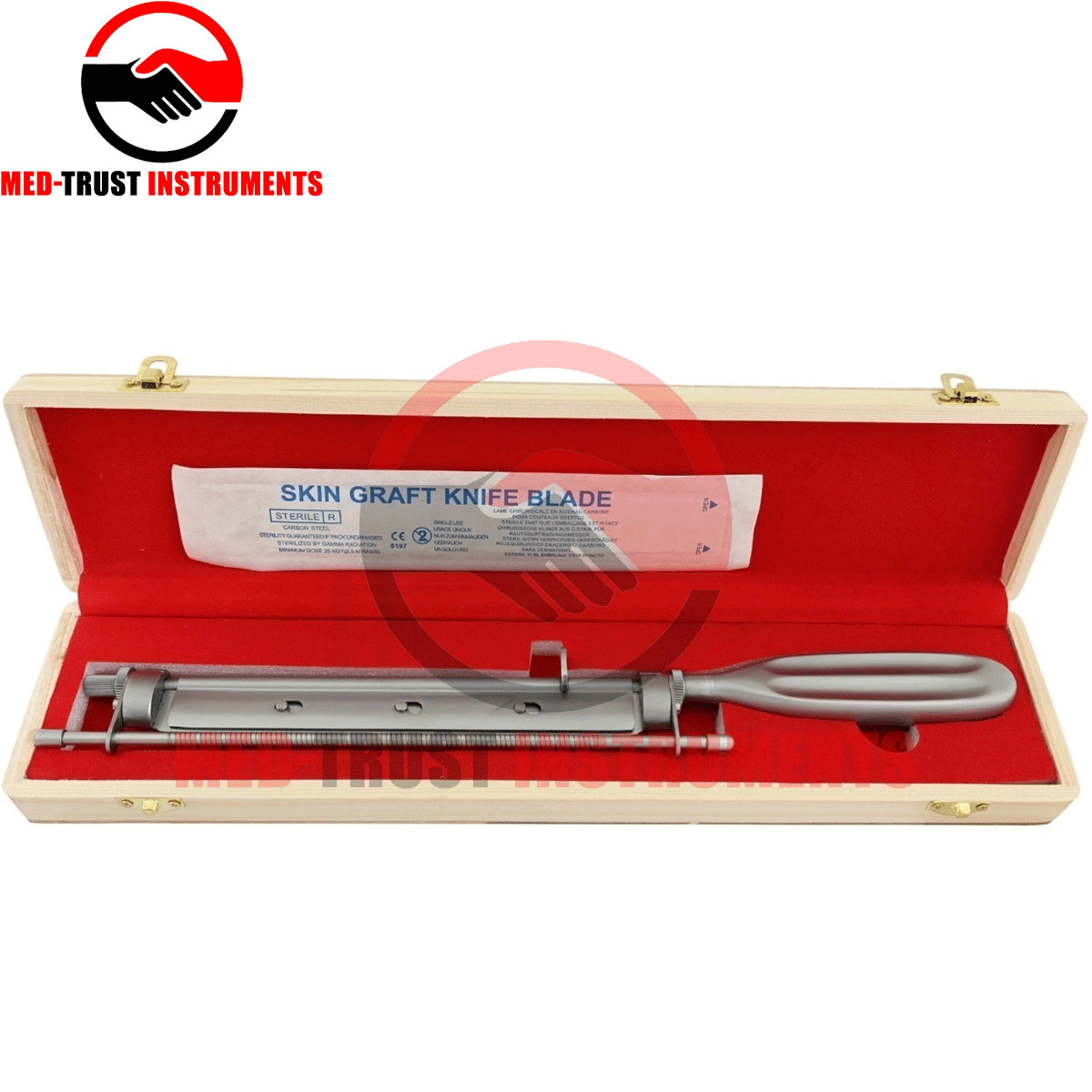 Skin Graft Knife With Blade Orthopedic Surgical In wooden Box
