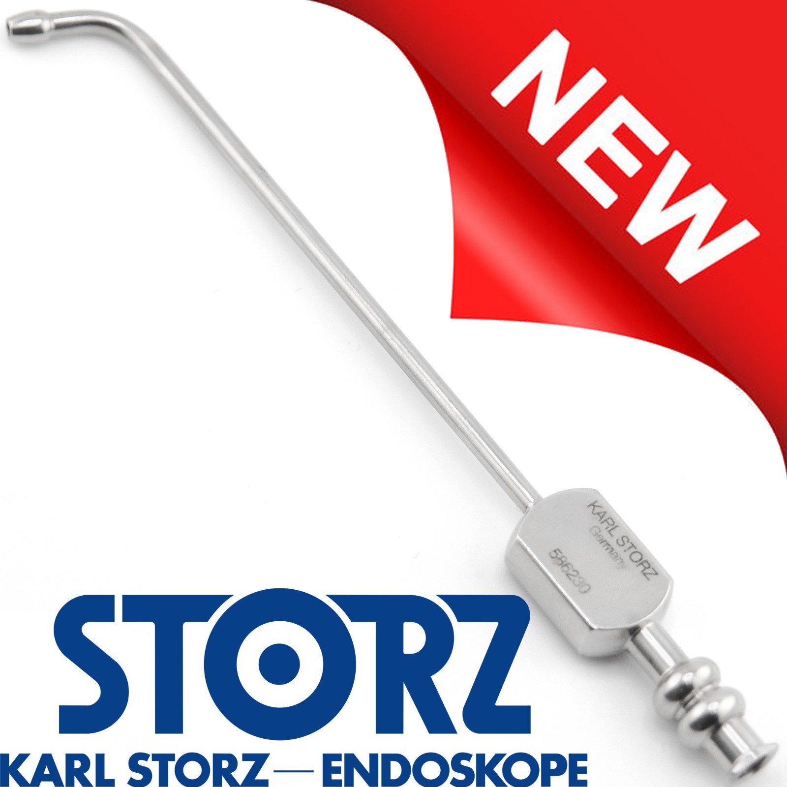 Karl Storz 586030 EICKEN Luer Lock Antrum Cannula Long curved 3mm x 12.5cm 5″