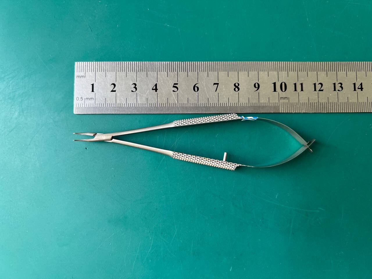 Jarit 355-434 Barraquer Microsurgery Needle Holder, Curved, Non-locking