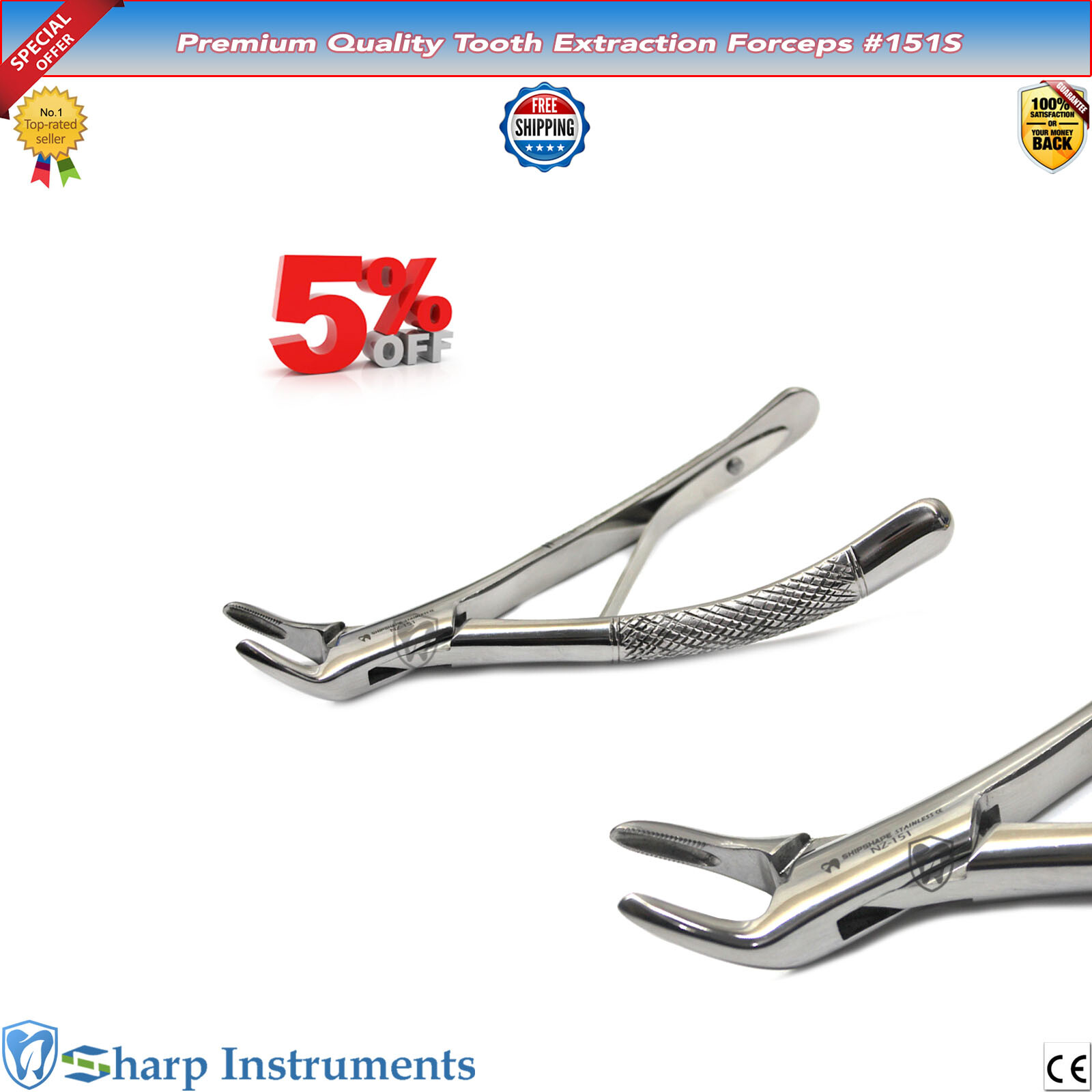 Dental Extracting Forceps 150s 151s Surgical Tooth Extraction Steel Instruments