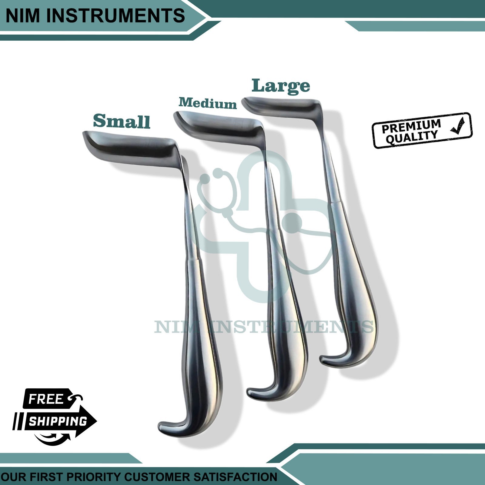 Hill-Ferguson Rectal Retractor 3 Pcs Set Small/Medium/Large Surgical Instruments