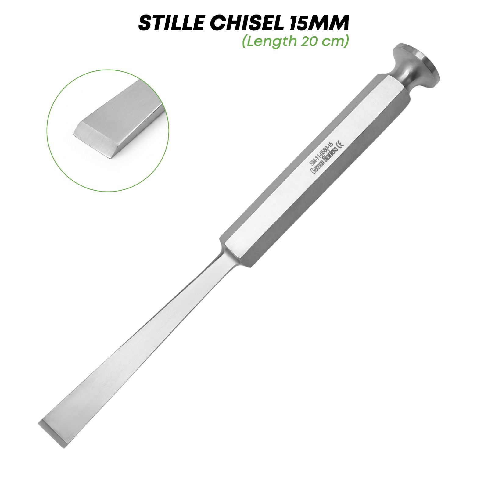 Stille Chisel 15mm Blade 20 cm Orthopedic Instrument Stainless German Grade