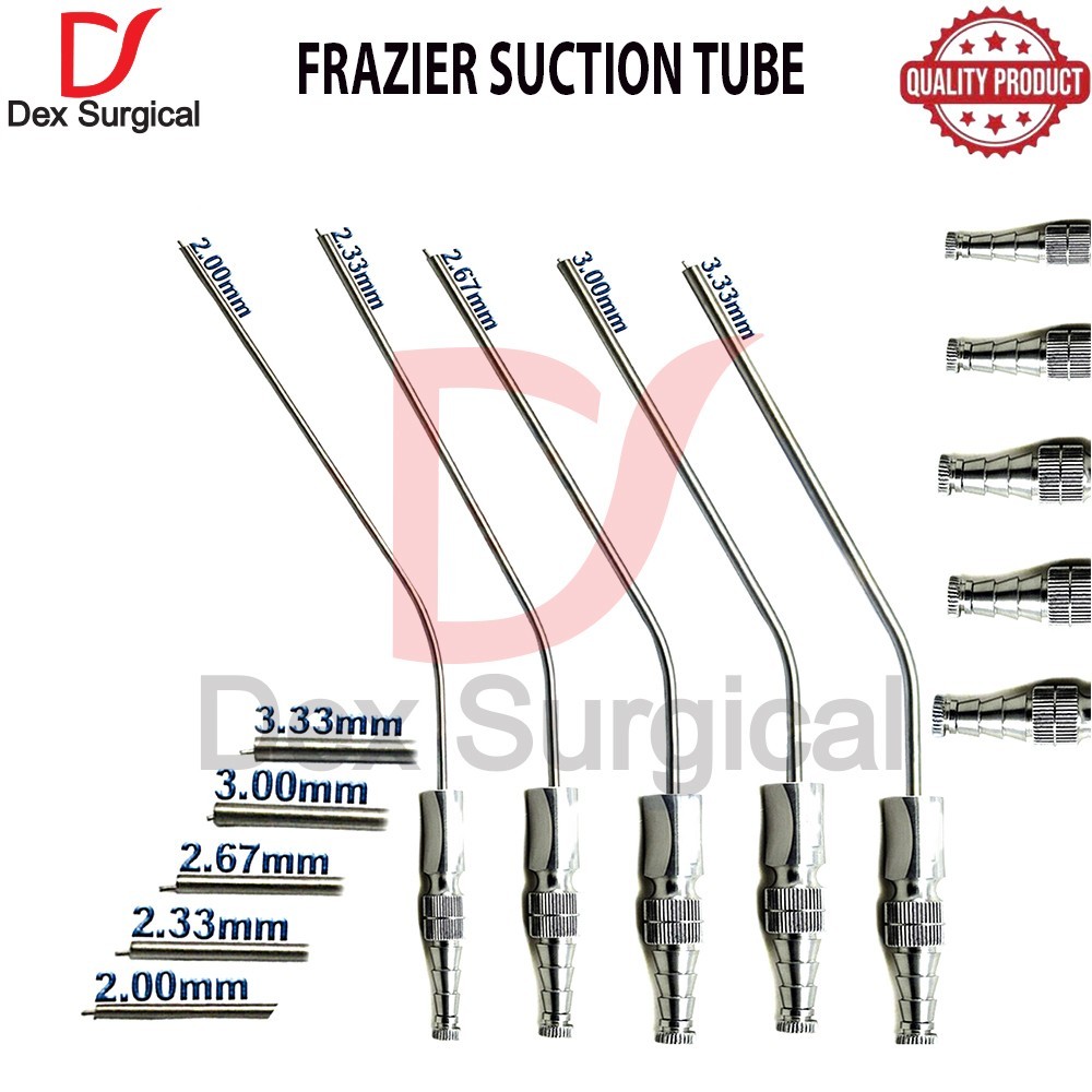 5 Frazier Suction tube set Dental ENT Surgical Diagnostic Instruments 5 Sizes CE