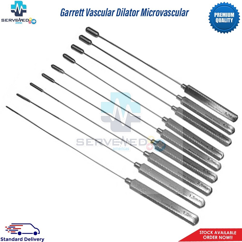 9pcs set Garrett Vascular Dilator Microvascular Set of 9 Surgical Instrument