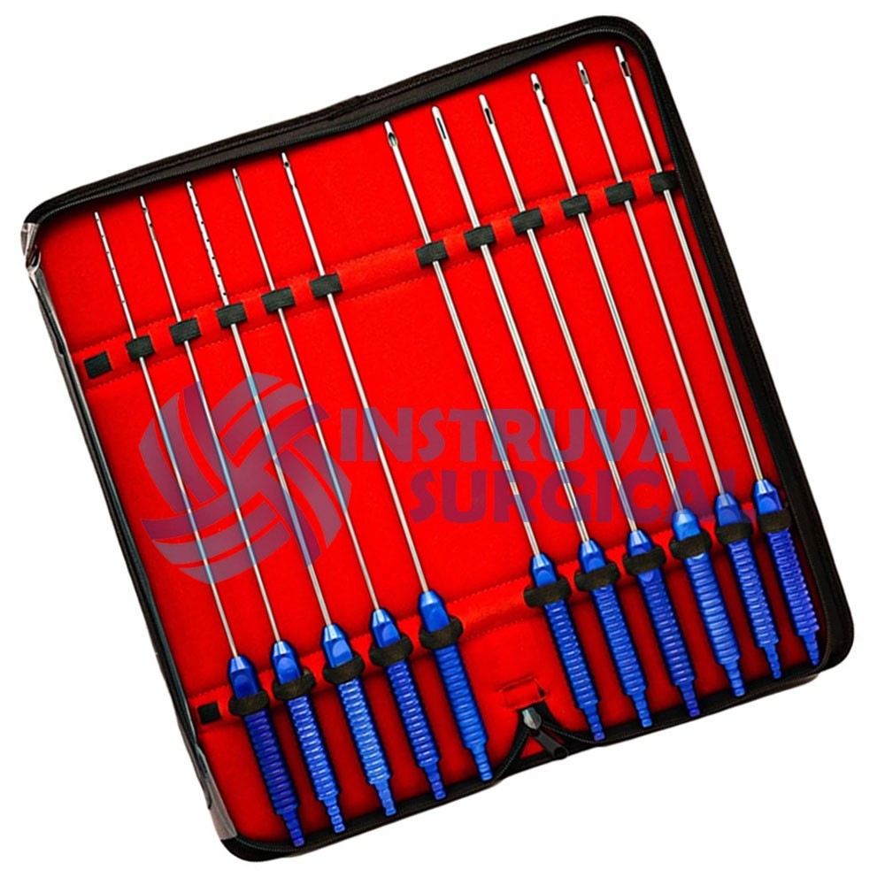 11 Pcs Liposuction Cannulas Fixed Handle Fat Transfer Cosmetic Surgery Kit Set