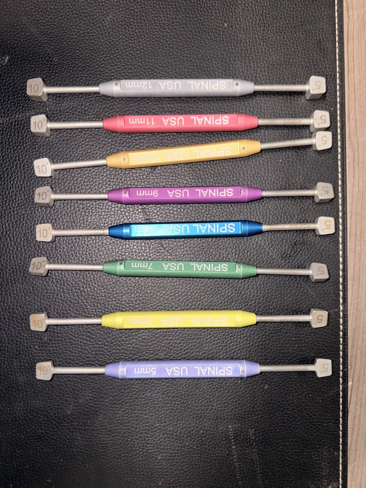 Full Cervical Trial Set. 5 and 10 degree, 12 x 14 mm wide. 5 – 12mm heights