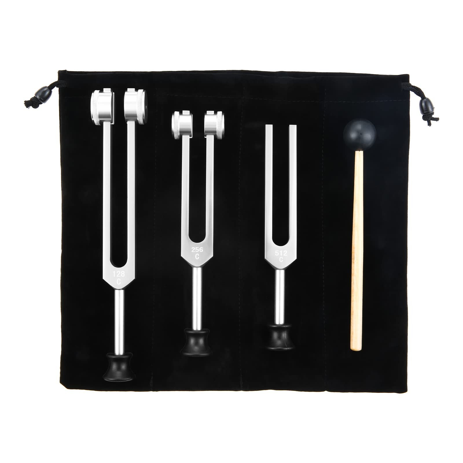 Tuning Forks Set 128Hz, 256Hz, 512Hz, Silver | Sound Instruments Tuning Fork …