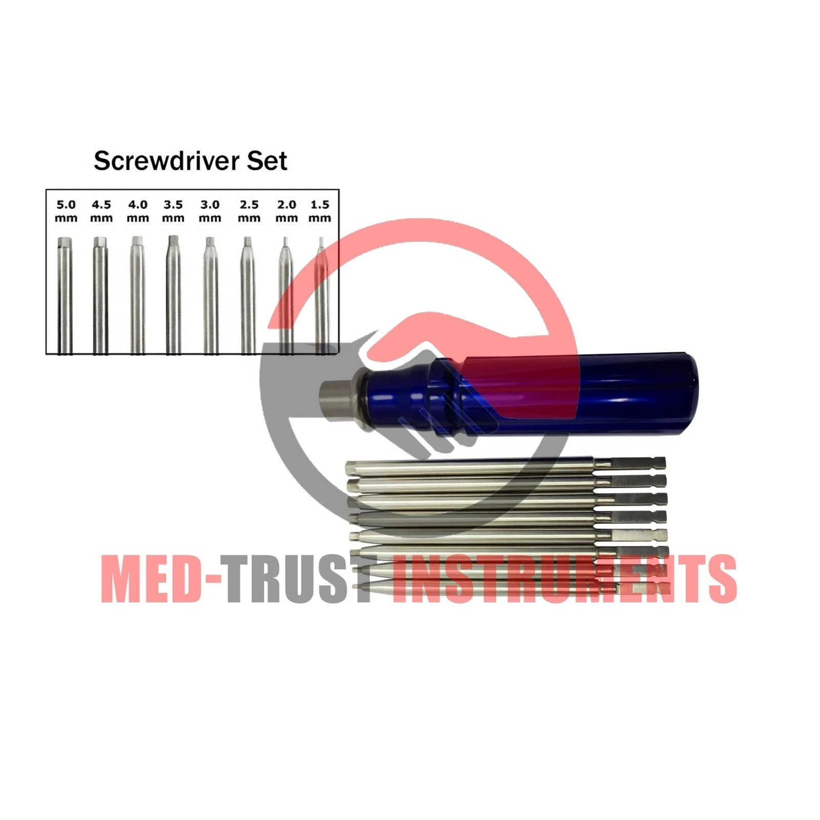 Orthopedic Bone Screwdriver Set With Quick Coupling Handle Surgical Instruments