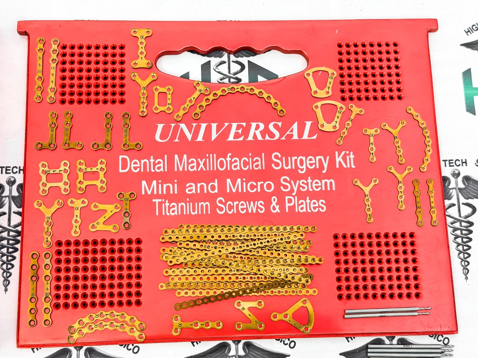 Orál Dental Máxillofáciál Surgery Kit 1.5/2.0 Mini Micro Titanium (313 pcs set)