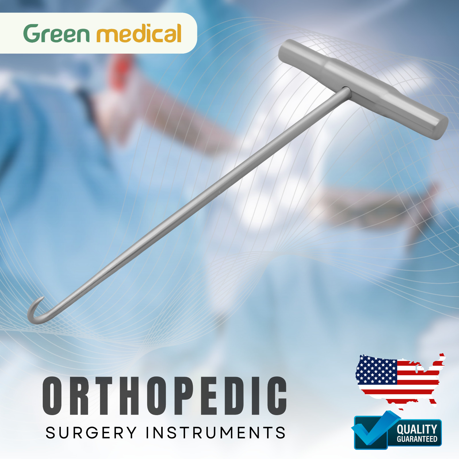 Bone Hook With T handle 8″ Orthopedic Instruments