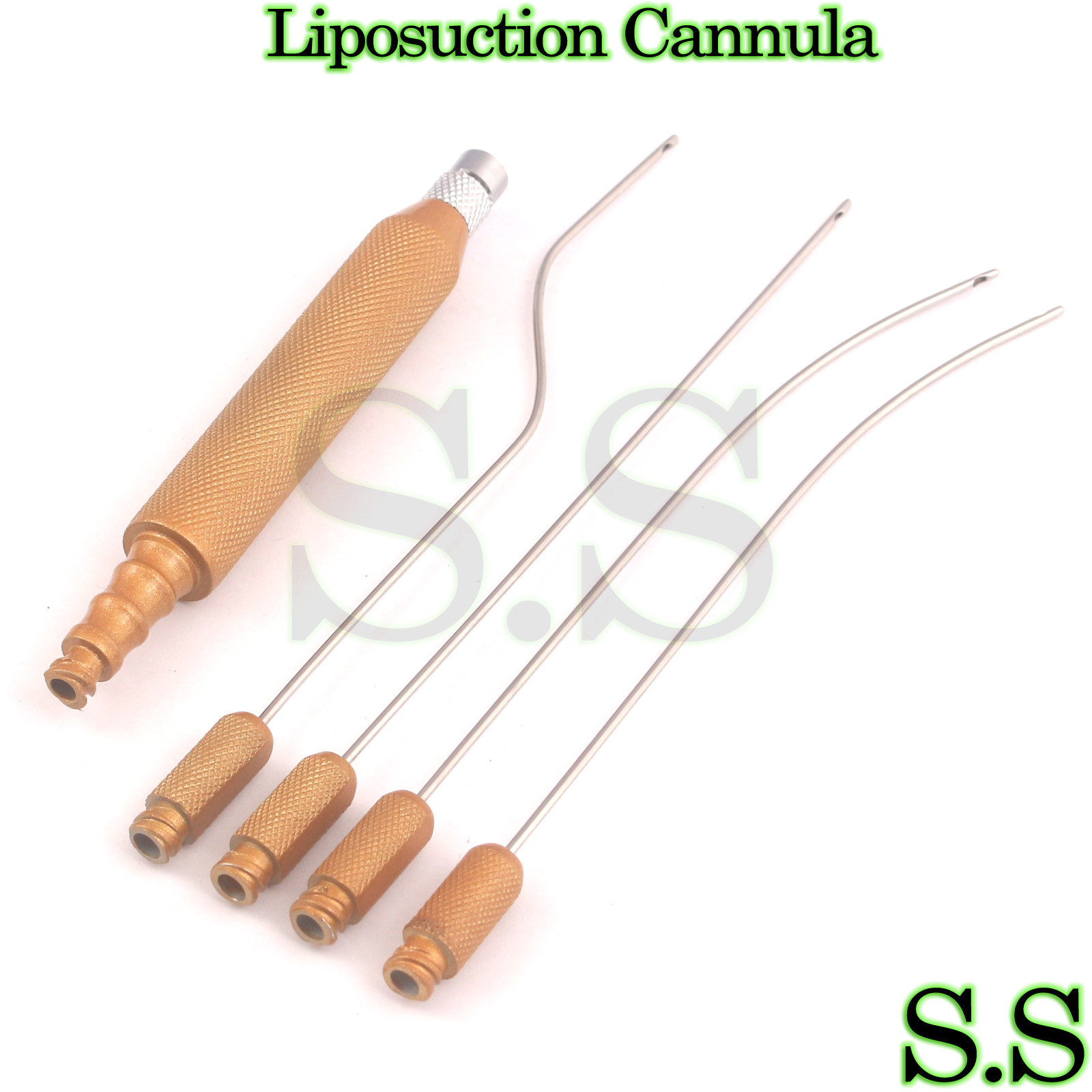 Cannulas Malleable Plastic Surgical Instruments 1.8mm GOLD curved