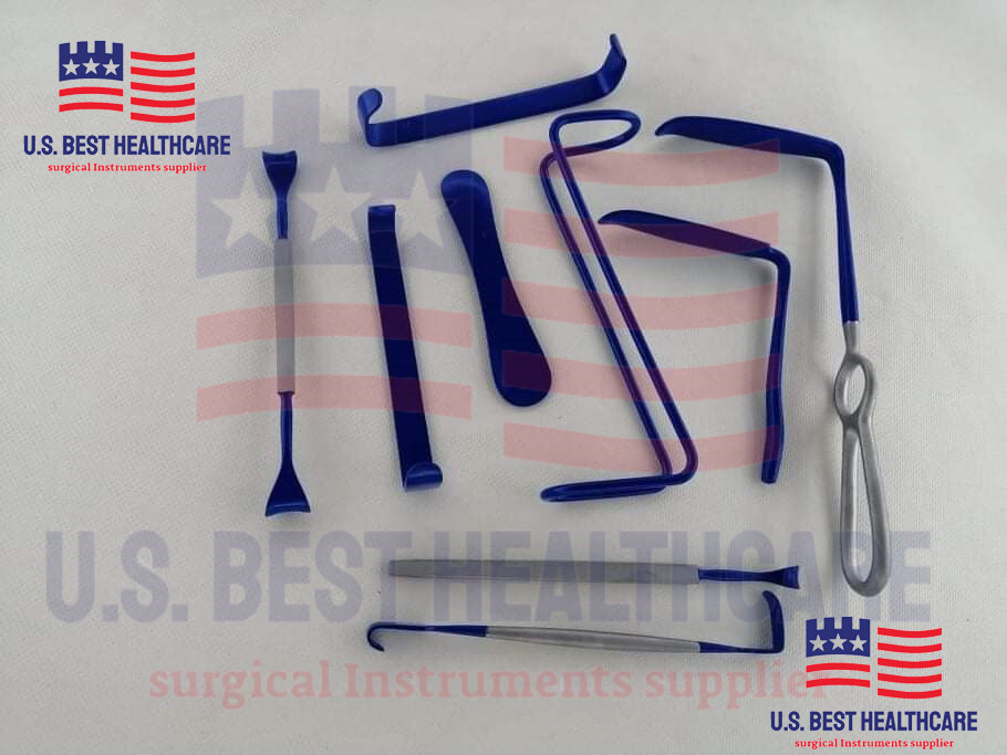 Insulated Surgical Retractor Set 9 Pcs Electrosurgical Retractors Surgical Instr