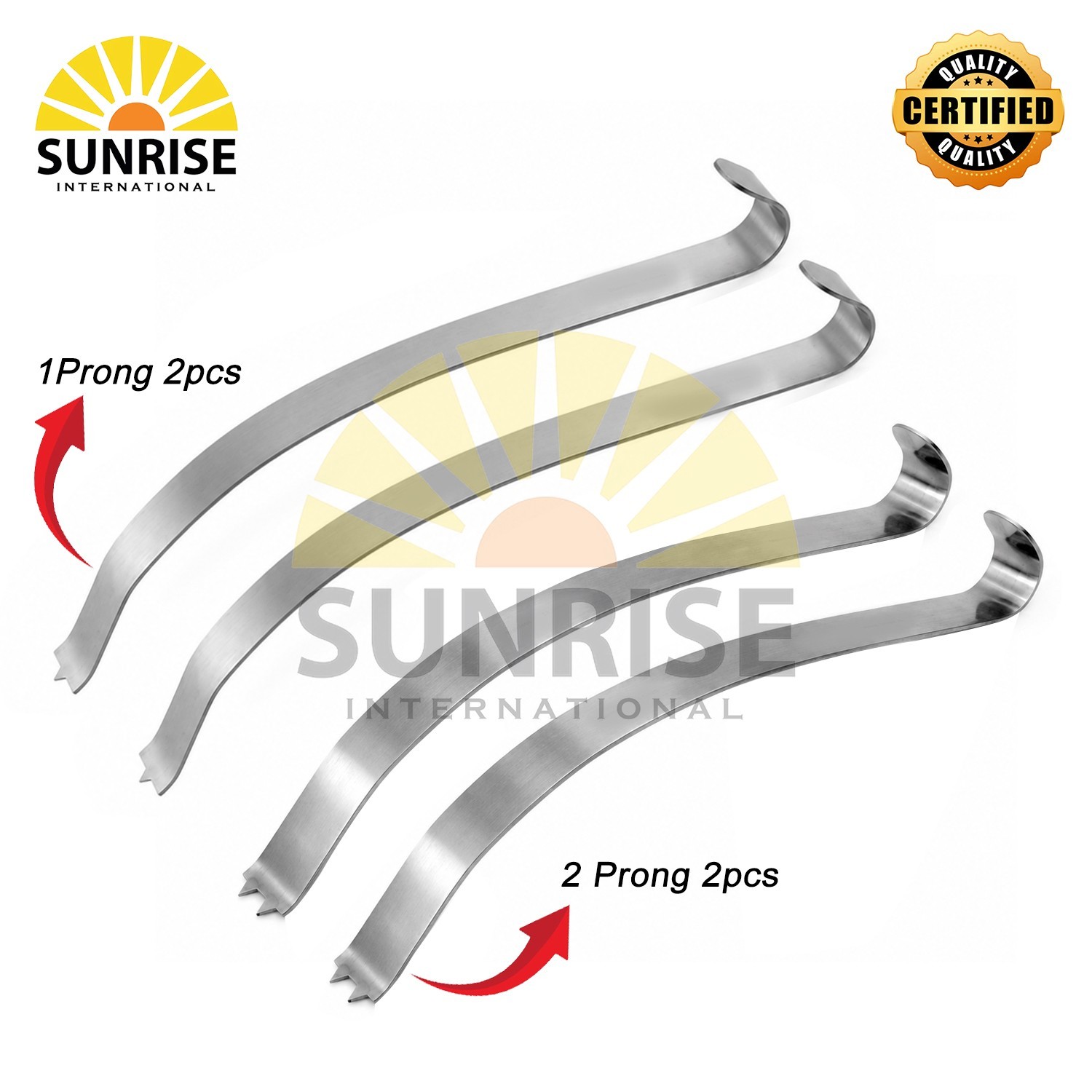 Kolbel Glenoid Retractor Set 4 Pcs – 2 Single Prong & 2 Double Prong Surgical