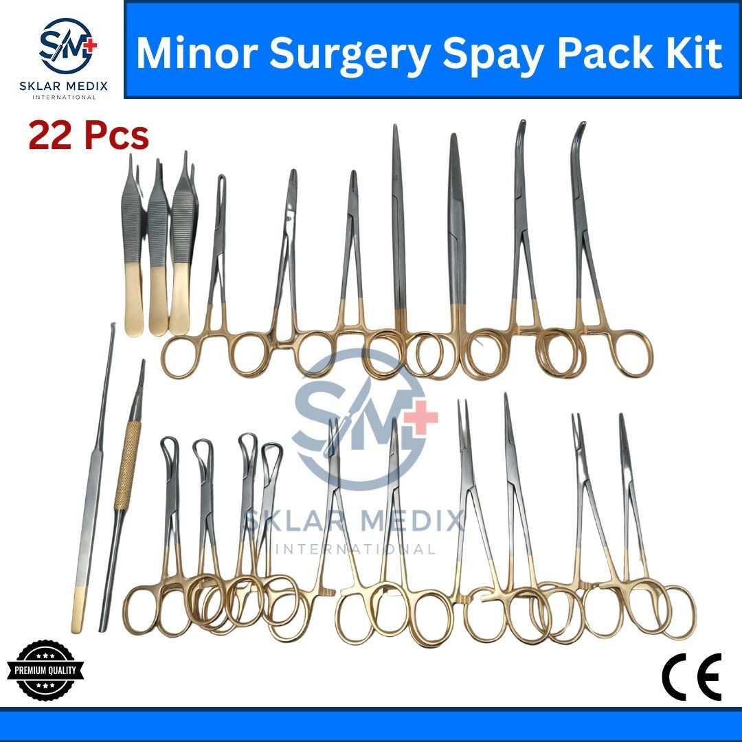 22 Pcs Minor Surgery Spay Pack Kit Surgical Veterinary Dissection Tool Set CE