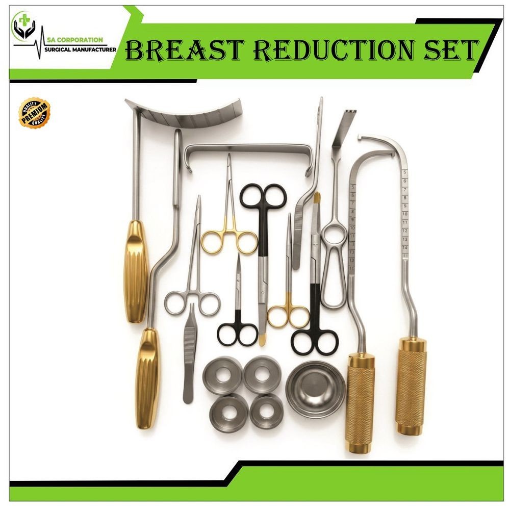Breast Reduction Instruments Set 21 Pcs Gold Surgical Instrument Breast Surgery