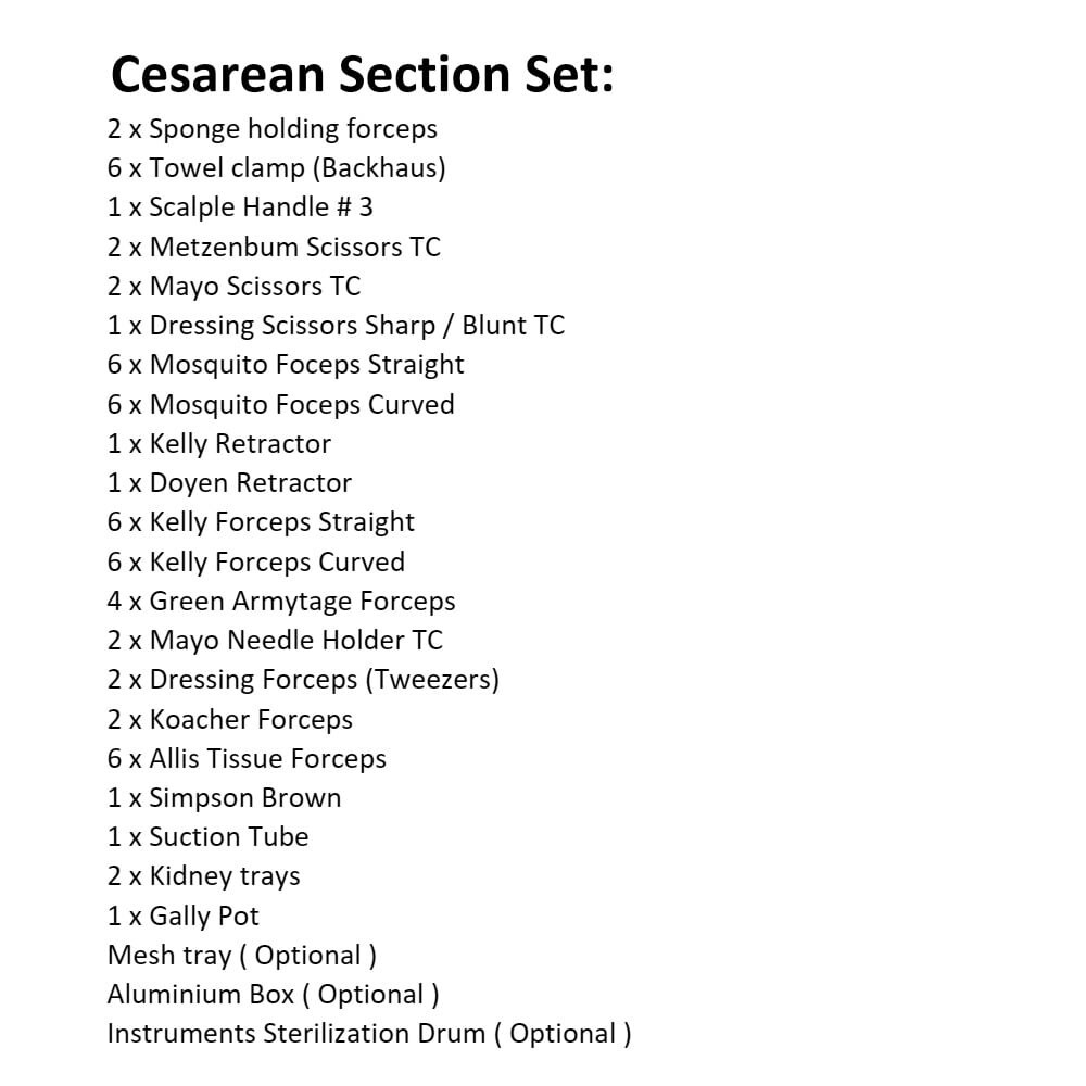 Cesarienne Delivery Instrument Set 48 pcs